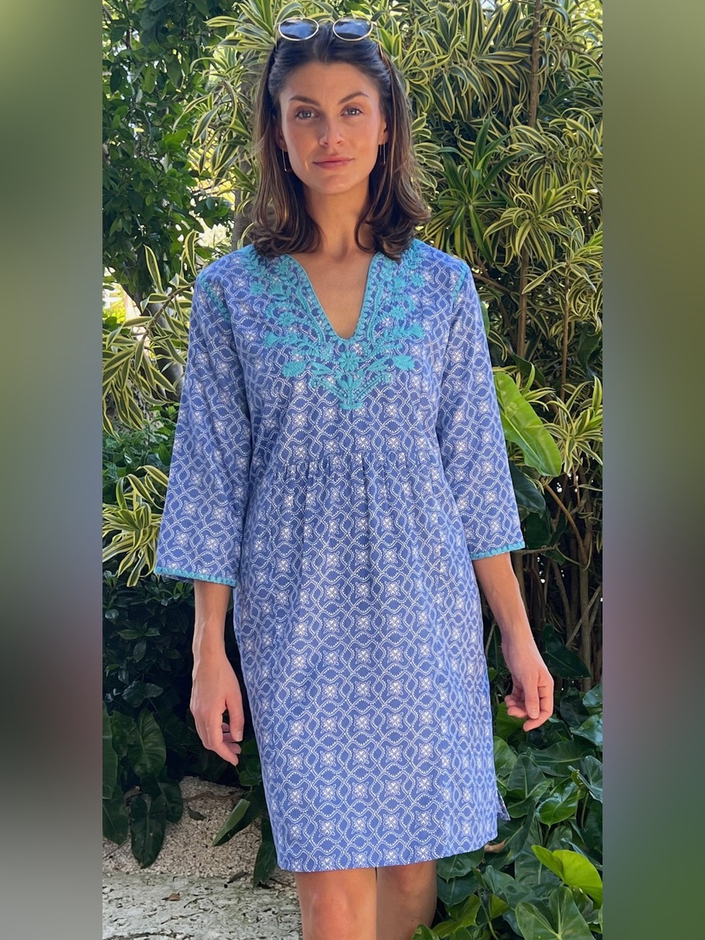 Sigrid Olsen Mayan Tile‎ Dress Size XL Beach to Bistro Summer NEW Cotton